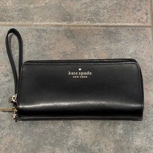 Kate Spade black wallet wristlet, 8” x 4.5”